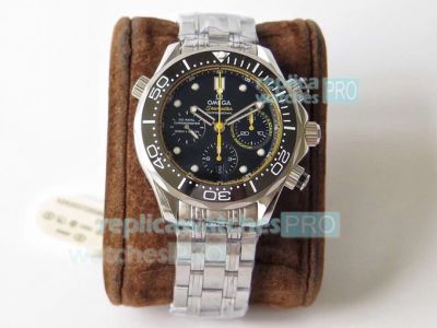 Swiss Omega Seamaster Diver Emirates Team New Zealand Replica Watch Black & Yellow Chronograph Dial
